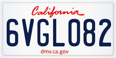 CA license plate 6VGL082