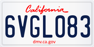 CA license plate 6VGL083