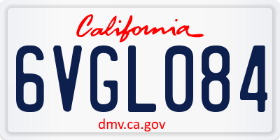 CA license plate 6VGL084