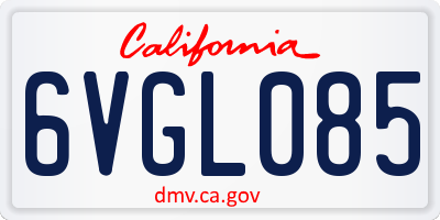 CA license plate 6VGL085