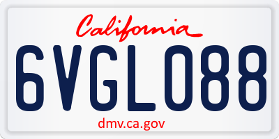 CA license plate 6VGL088
