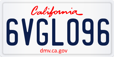 CA license plate 6VGL096