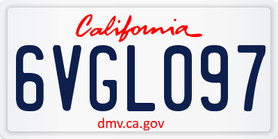 CA license plate 6VGL097