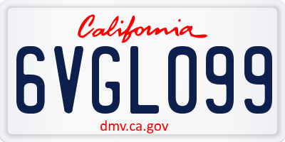 CA license plate 6VGL099