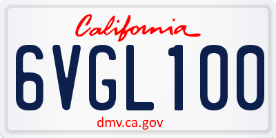 CA license plate 6VGL100