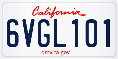 CA license plate 6VGL101