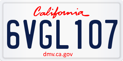 CA license plate 6VGL107