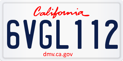 CA license plate 6VGL112