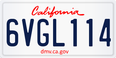 CA license plate 6VGL114