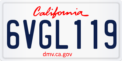 CA license plate 6VGL119