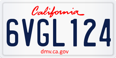 CA license plate 6VGL124