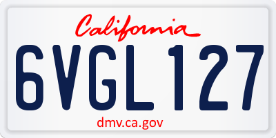 CA license plate 6VGL127