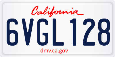 CA license plate 6VGL128