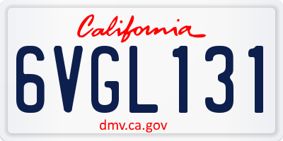 CA license plate 6VGL131