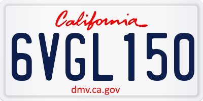 CA license plate 6VGL150