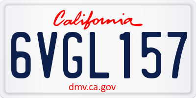 CA license plate 6VGL157