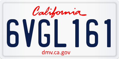 CA license plate 6VGL161