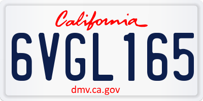 CA license plate 6VGL165