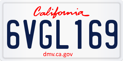CA license plate 6VGL169