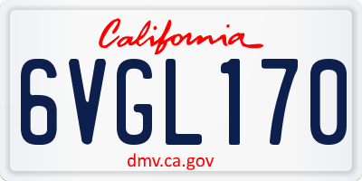 CA license plate 6VGL170