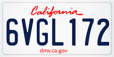 CA license plate 6VGL172