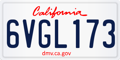 CA license plate 6VGL173