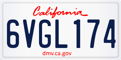 CA license plate 6VGL174