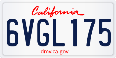 CA license plate 6VGL175