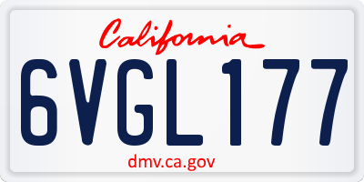 CA license plate 6VGL177