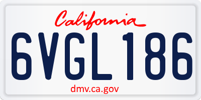 CA license plate 6VGL186