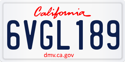 CA license plate 6VGL189