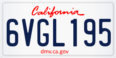 CA license plate 6VGL195