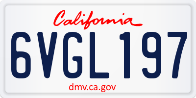 CA license plate 6VGL197