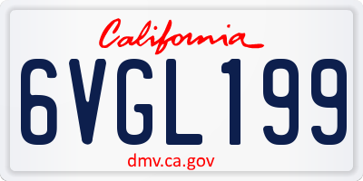 CA license plate 6VGL199