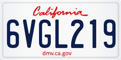 CA license plate 6VGL219