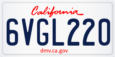 CA license plate 6VGL220