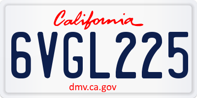 CA license plate 6VGL225