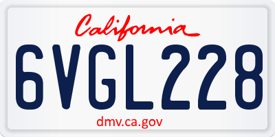 CA license plate 6VGL228