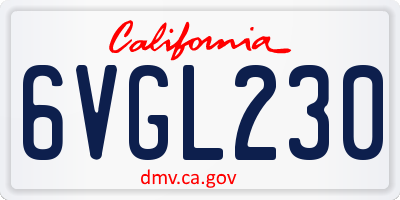 CA license plate 6VGL230