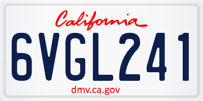 CA license plate 6VGL241