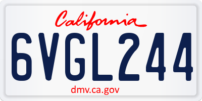 CA license plate 6VGL244