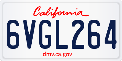 CA license plate 6VGL264