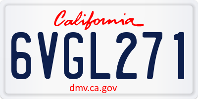 CA license plate 6VGL271