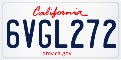 CA license plate 6VGL272
