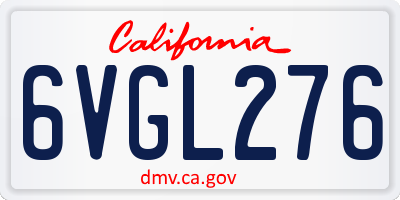 CA license plate 6VGL276