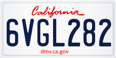 CA license plate 6VGL282