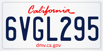 CA license plate 6VGL295