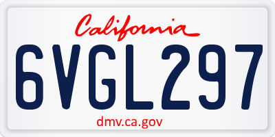 CA license plate 6VGL297