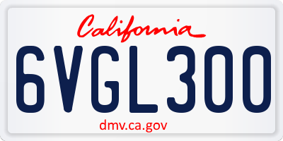 CA license plate 6VGL300
