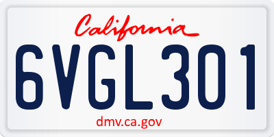 CA license plate 6VGL301